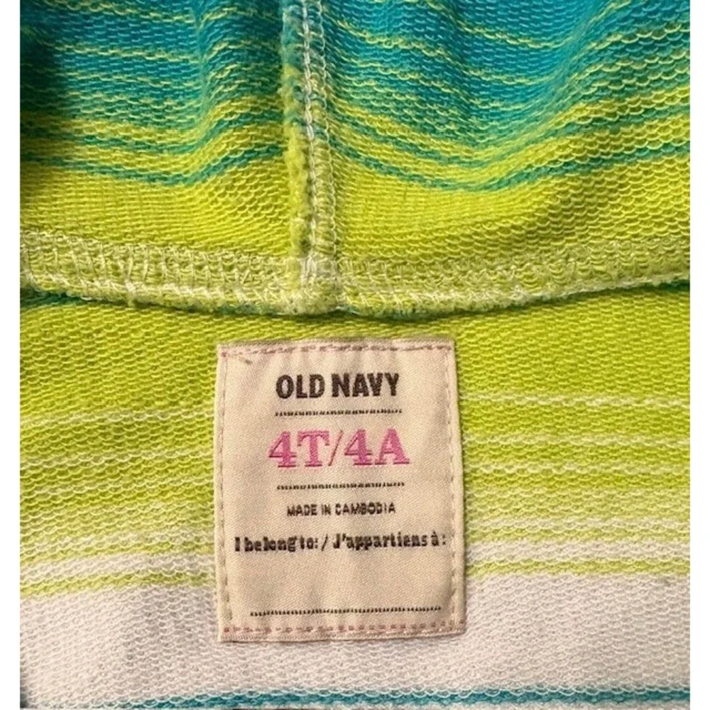 Old Navy hooded beach cover up size 4T, multi colored stripes
